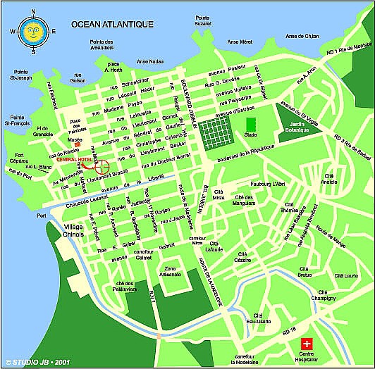 Plan de la ville de Cayenne en Guyane